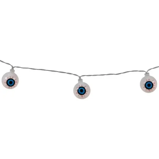 Northlight LED Bloodshot Eyeball Halloween Lights - 4.5' Clear Wire - Warm White Lights - 10ct image {5}
