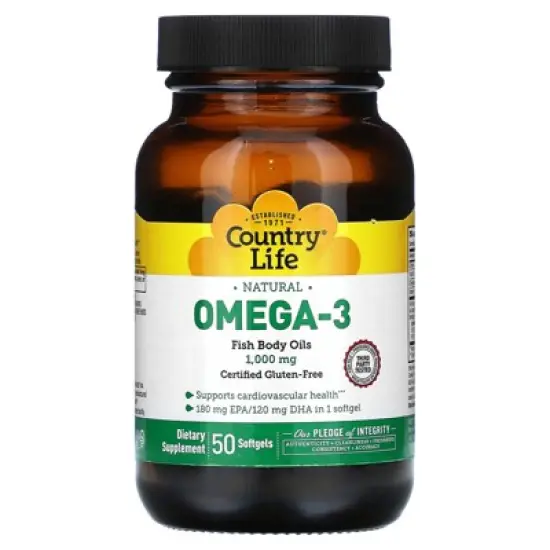 Country Life Natural Omega-3, 1,000 mg, 50 Softgels image {4}