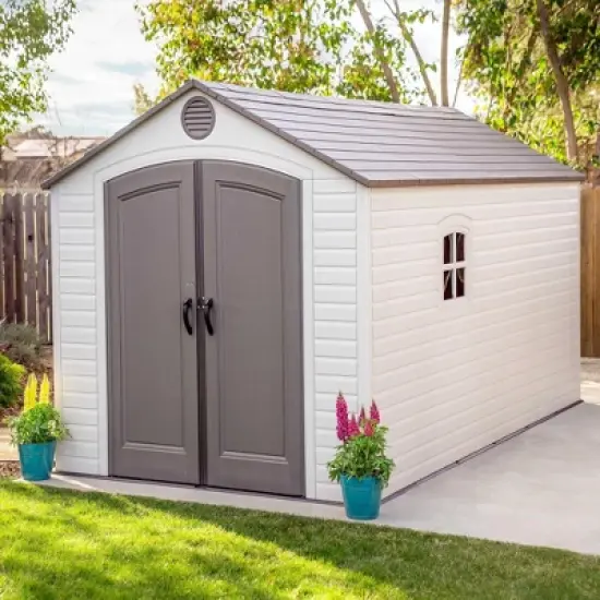 Lifetime 8 ft. x 15 ft. Outdoor Storage Shed, Desert Sand (60075) image {1}
