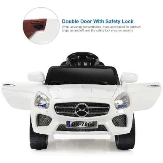 Costway 6V Kids Ride On Car RC Remote Control Battery Powered w/ LED Lights MP3 Red/Black image {3}