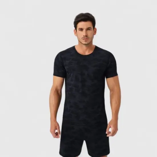Anna-Kaci Active Men's Camo Print Short Sleeve Performance Tee with Quick-Dry Lightweight Stretch Fabric image {1}