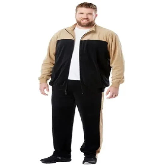 KingSize Men's Big & Tall Colorblock Velour Tracksuit image {2}