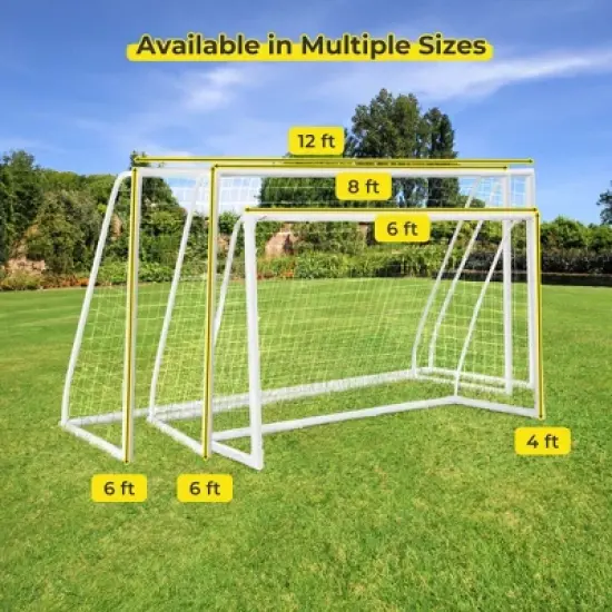 Costway All Weather Soccer Goal Football Training Equipment with Anti-tearing Net image {8}