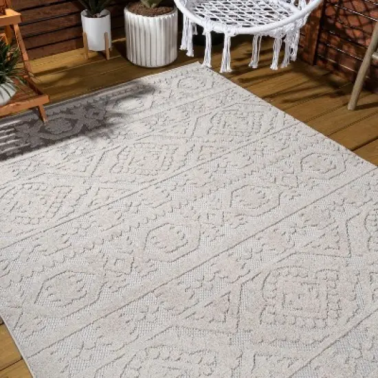 Citta High-Low Pile Mediterranean Tile Indoor/Outdoor Area Rug  - JONATHAN Y image {7}