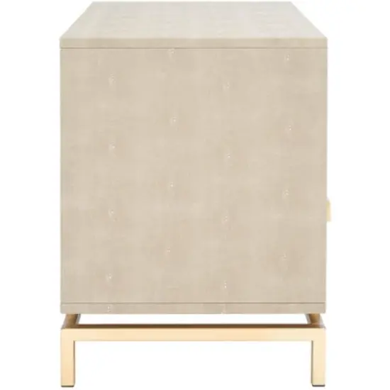 Meilana 1 Self 1 Drawer Nightstand - NST6403 - Light Taupe/Brass - Safavieh image {2}