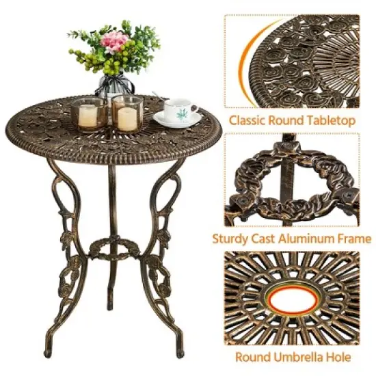 Yaheetech 3 Piece Patio Bistro Table Set for Garden Backyard image {4}