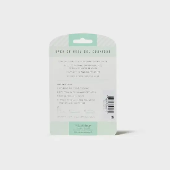 Fab Feet Women's by Foot Petals Back of Heel Gel Insoles Shoe Cushion Clear - 1 pair image {4}