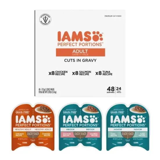 IAMS Perfect Portions Cuts in Gravy Chicken, Tuna and Salmon Flavor Wet Cat Food image {14}