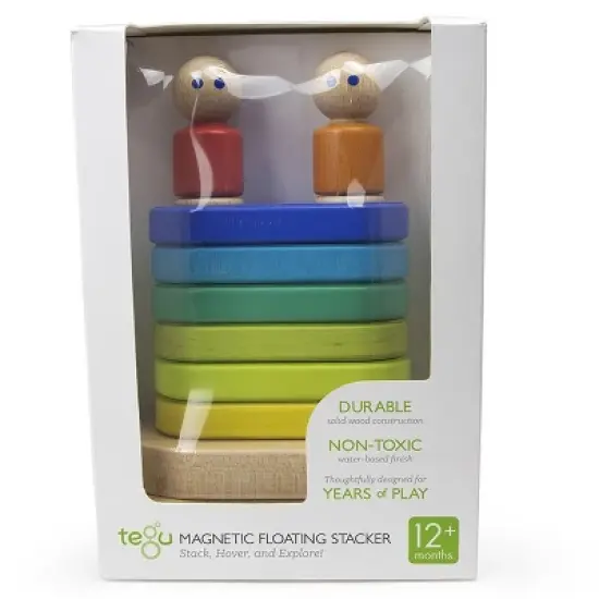 Tegu Magnetic Floating Wooden Stacker, Rainbow image {5}