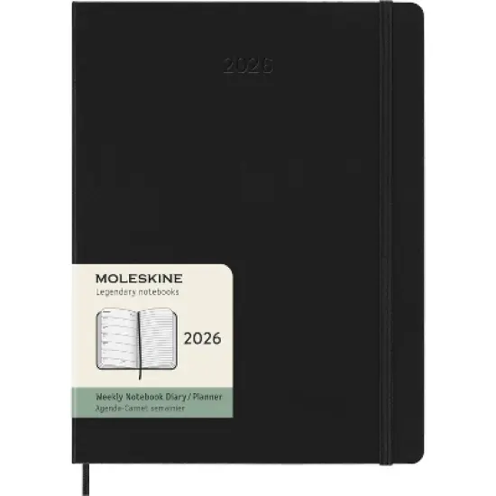 Moleskine 7.5"x9.75" 2026 12 Months Weekly Notebook XL Black Hard image {7}