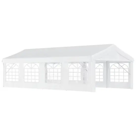Resenkos Canopy, Outdoor Canopy Tent,Outdoor Carport Party Event Tent, Patio Gazebo Canopy Pavilion with 4 Sidewalls, 8 Windows, White image {11}