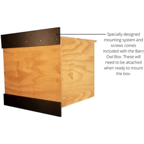 JCs Wildlife Barn Owl Nesting Box Large House Crafted in USA - Exterior Grade Treated Plywood - Mounting Hardware and Pine Shavings Included - image {7}