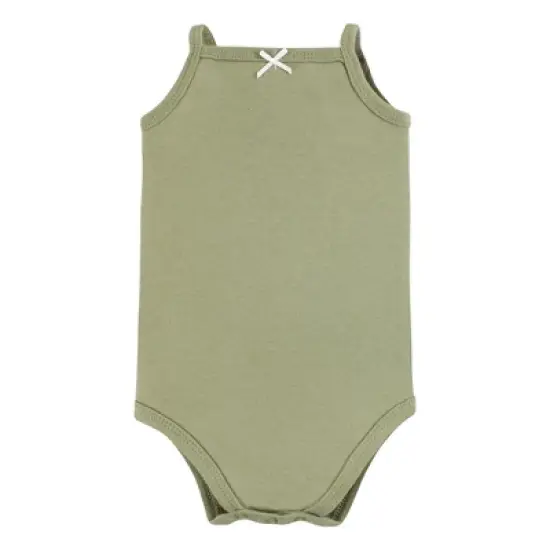 Hudson Baby Infant Girl Cotton Sleeveless Bodysuits, Sunflower image {5}