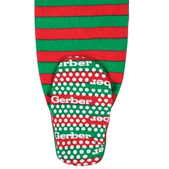 Gerber Baby Winter Holiday Neutral Long Sleeve Snug Fit Footed Cotton Pajama image {4}