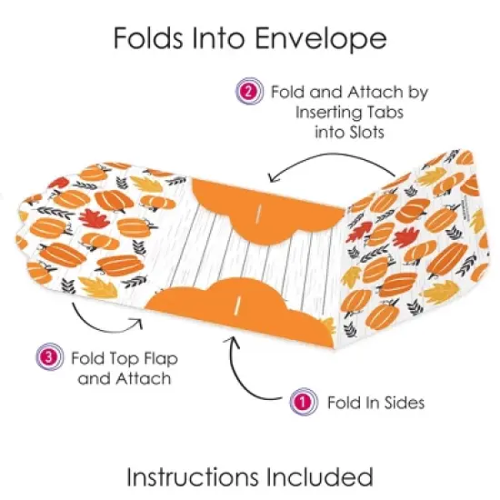 Big Dot of Happiness Fall Pumpkin - Fill-In Cards - Halloween or Thanksgiving Party Fold and Send Invitations - Set of 8 image {4}