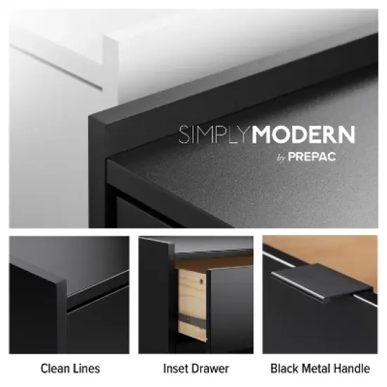 Prepac Simply Modern 3 Drawer Nightstand image {5}