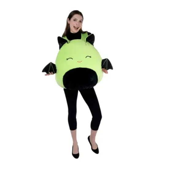 Squishmallows Adult Leap the Bat Halloween Costume Bodysuit Green OSFM image {1}