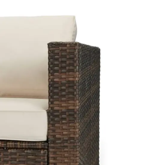 4pc Wicker Patio Sectional Seating Set - Beige - EDYO LIVING image {6}