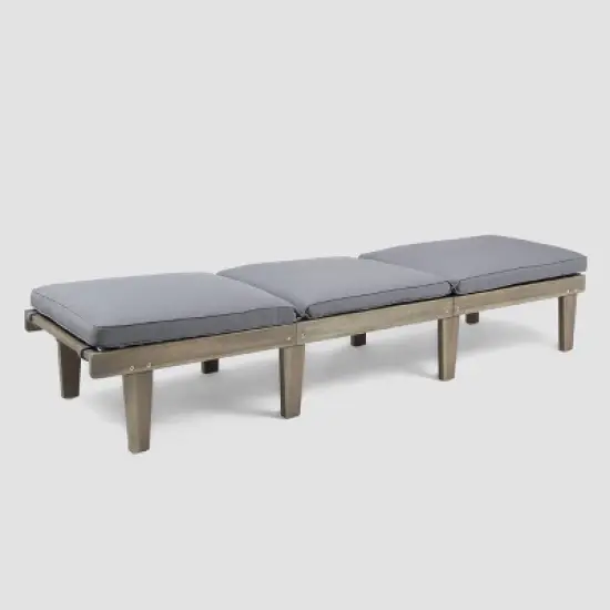 Ariana Acacia Wood Chaise Lounge - Gray/Dark Gray - Christopher Knight Home image {2}