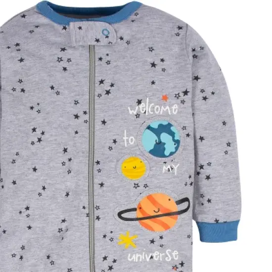 Gerber Baby Boys' Long Sleeve Sleep 'N Plays - 4-Pack image {8}