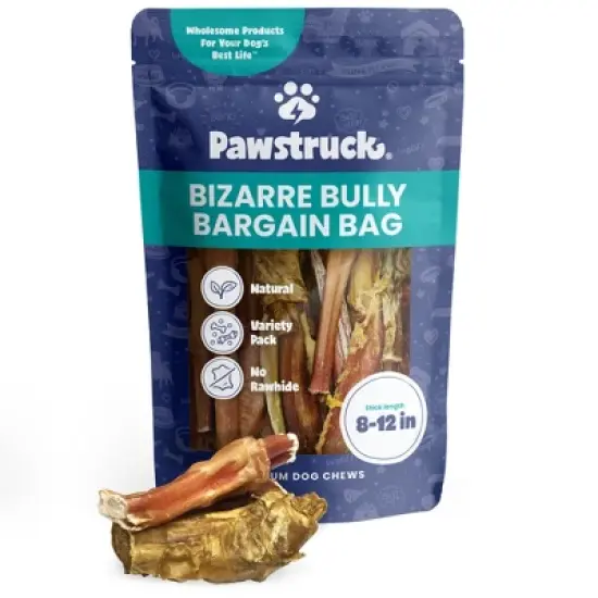 Pawstruck Natural &ldquo;Bizarre&rdquo; Bully Sticks Bargain Bag for Dogs & Puppies - Best Bulk Long Lasting Low Odor Chew Bones image {7}