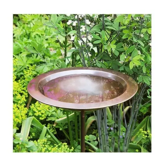 3" Classic II Birdbath with Stake Antique Copper - Achla Designs: Weather-Resistant, No Assembly, Outdoor Garden Decor image {3}