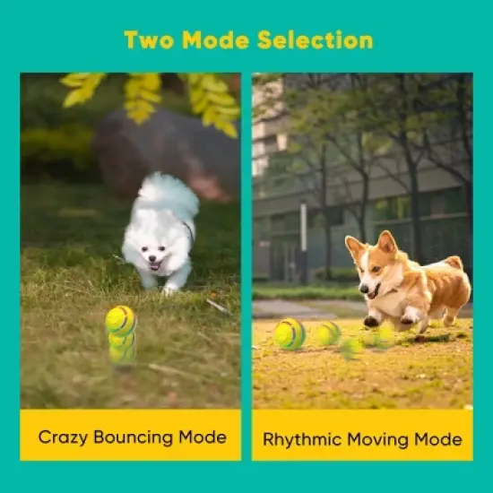 Petbobi Interactive Toy Dog Ball for Medium and Large Dogs, Active Rolling Ball for Dogs with LED Flash Light and USB Rechargeable, yellow image {1}