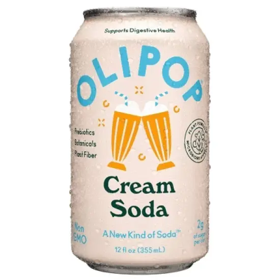 OLIPOP Cream Soda Prebiotic Soda - 12 fl oz Can image {8}