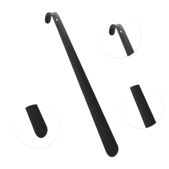 Unique Bargains Curved Hole Shoe Horn 20.47"x1.69" Black 1 Pc image {2}
