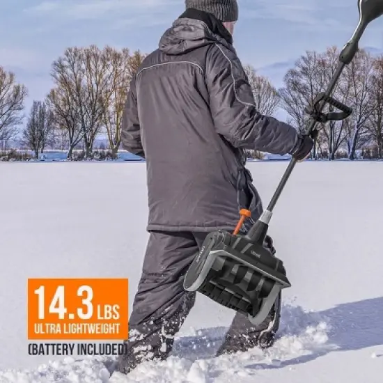 Litheli 40V 4Amp U20 Brushless Electric Cordless Snow Shoevel Battery Powered Snow Blower With Battery: Rechargeable, No Assembly Required image {2}