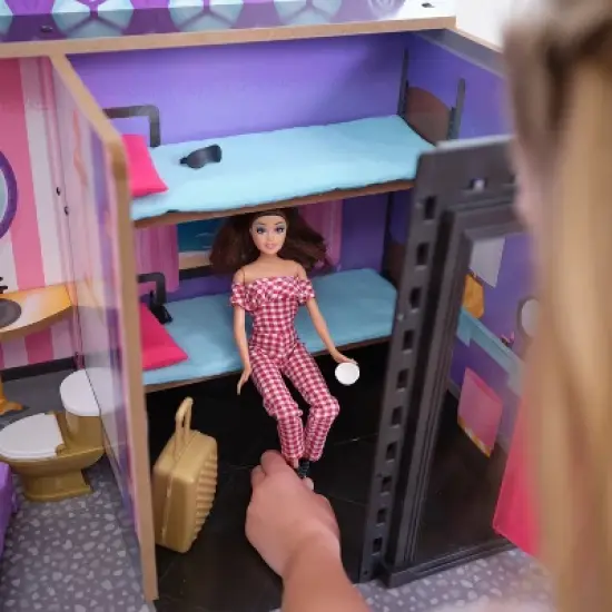 KidKraft 2-in-1 Wooden Hotel & Waterslide Dollhouse image {9}