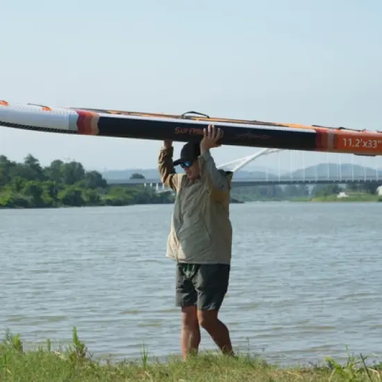 DSVIMOY 11' Stand Up Paddle Board with Accessories, Orange & Black, 132"*33"*6" image {3}