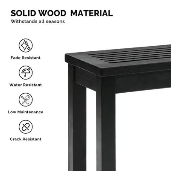 Karl Home | 40-Inch Solid Wood Backless Outdoor Bench image {1}