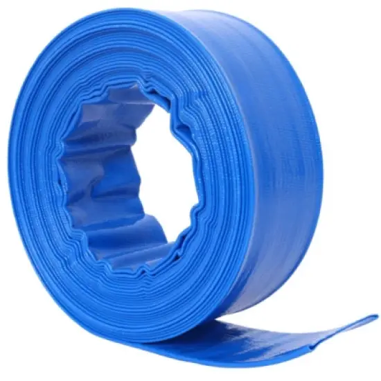 Syemin Drip Irrigation 50Ft Pool Backwash Hose Heavy Duty Reinforced Water Discharge Hose for Swimming Pool Filter Pump with 2 Clamp, Blue, 2"*2"*2" image {1}