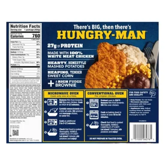 Hungry-Man Frozen Boneless Fried Chicken Dinner - 16oz image {5}
