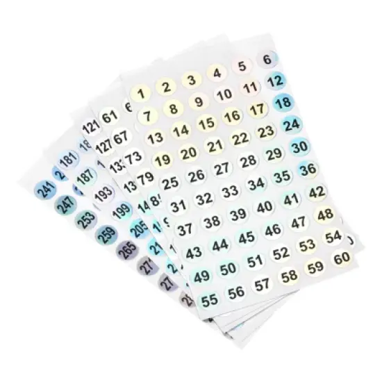 Unique Bargains Office Home Warehouse Self-Adhesive 1-300 Round Number Labels image {4}