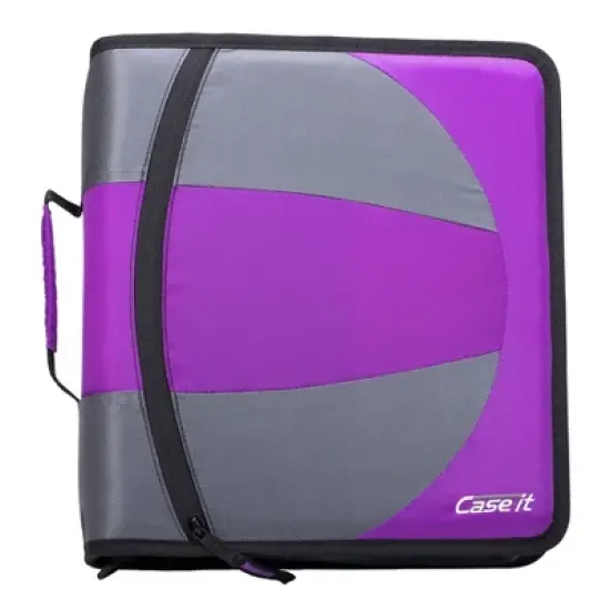 Case-it The Dual 2-in-1 Zipper Binder Includes Pencil Pouch Multiple Pockets - 600 Sheet Capacity - Comes with Shoulder Strap image {4}