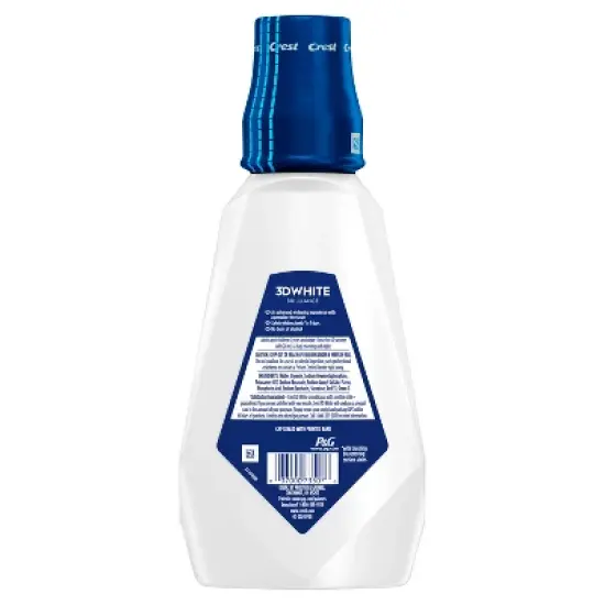 Crest 3D White Brilliance Alcohol Free Whitening Mouthwash, Clean Mint - 33.8 fl oz image {1}