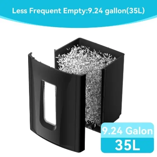 BestParts 22-Sheet Heavy-Duty Cross-Cut Paper Shredder with 9.24-Gallon Bin &ndash; Black image {7}