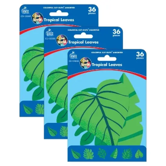 Carson Dellosa Education One World Tropical Leaves Cut-Outs, 36 Per Pack, 3 Packs image {3}