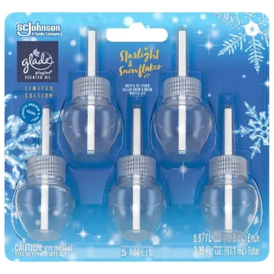 Glade PlugIns Scented Oil Air Freshener - Starlight & Snowflakes Refill - 3.35oz/5pk image {3}