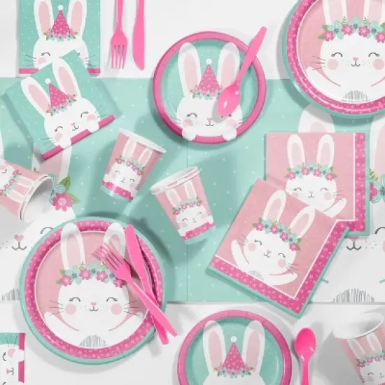 48ct Bunny Print Beverage Disposable Napkins image {2}