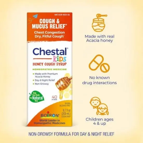 Chestal Kids Honey by Boiron Homeopathic Medicine For Cough & Chest Congestion  -  6.7 fl oz Liquid image {6}
