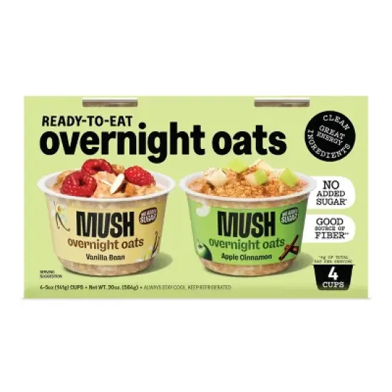 MUSH Apple Cinnamon + Vanilla Overnight Oats - 20oz/4ct image {4}