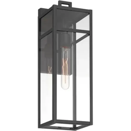 John Timberland San Lucas 18 3/4" High Modern Outdoor Wall Light Fixture Mount Porch House Set of 2 Weatherproof Sand Black Metal Clear Glass Shade image {5}