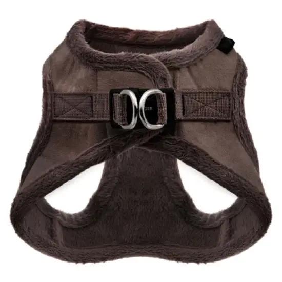 Voyager Step-In Plush Dog Harness for Small and Medium Dogs, Suede Plush, Chocolate, S image {1}