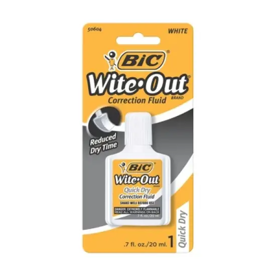 BIC Wite-Out Correction Fluid, 0.7oz: White Liquid Correction for Office & Art, Single Pack image {3}