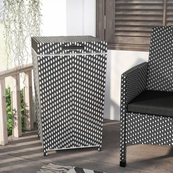 2pc Maksville Aluminum Patio Loveseat & Trash Can - miBasics
 image {3}