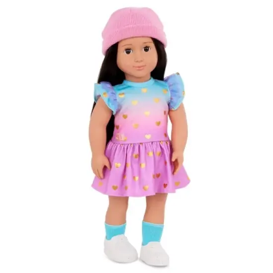 Our Generation Lovely Hearts Pink Hat & Gradient Dress Outfit for 18" Dolls image {3}