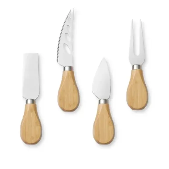 Casafield Bamboo Cheese Cutting Board with Removable Slate Cheese Plate, Stainless Steel Knives, and Slide-Out Snack Trays image {4}